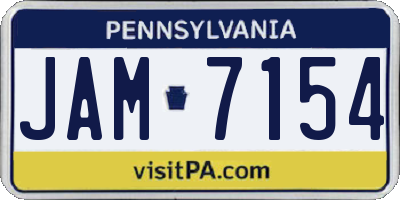 PA license plate JAM7154