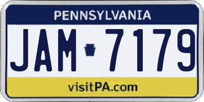 PA license plate JAM7179