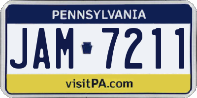 PA license plate JAM7211