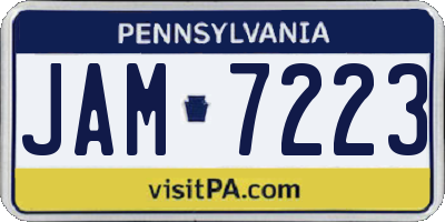 PA license plate JAM7223