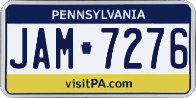 PA license plate JAM7276
