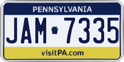 PA license plate JAM7335