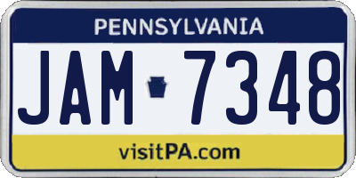 PA license plate JAM7348