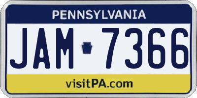 PA license plate JAM7366