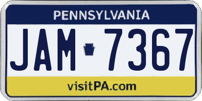 PA license plate JAM7367