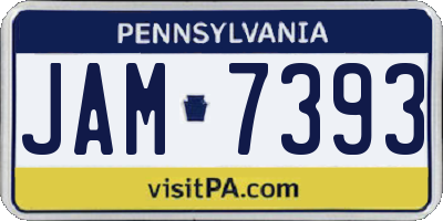 PA license plate JAM7393