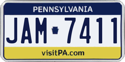 PA license plate JAM7411