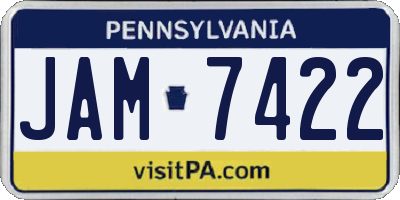 PA license plate JAM7422