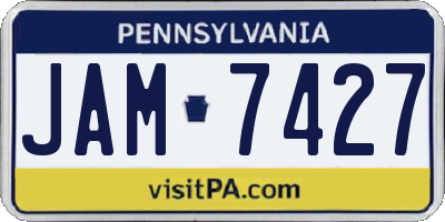 PA license plate JAM7427