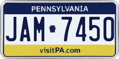 PA license plate JAM7450