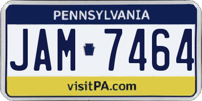 PA license plate JAM7464
