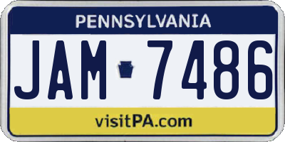 PA license plate JAM7486