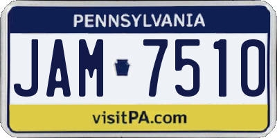 PA license plate JAM7510