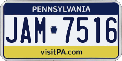 PA license plate JAM7516