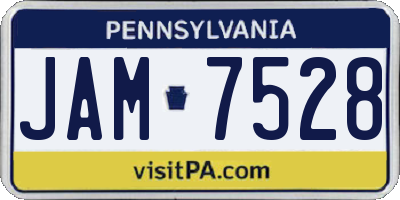 PA license plate JAM7528