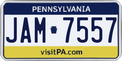 PA license plate JAM7557