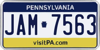 PA license plate JAM7563