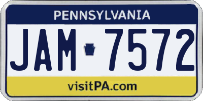PA license plate JAM7572