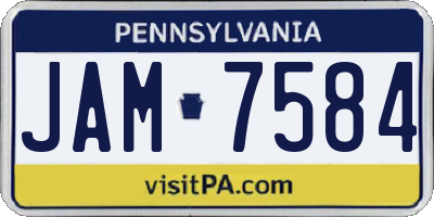 PA license plate JAM7584