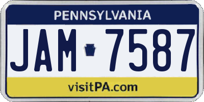 PA license plate JAM7587