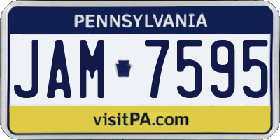 PA license plate JAM7595
