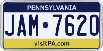PA license plate JAM7620