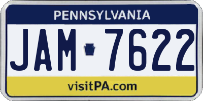 PA license plate JAM7622