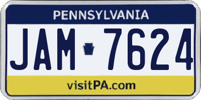 PA license plate JAM7624