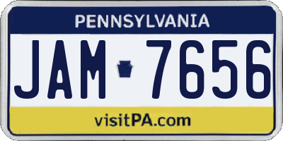 PA license plate JAM7656