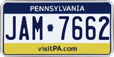 PA license plate JAM7662