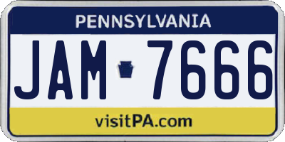 PA license plate JAM7666