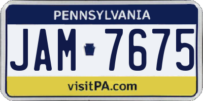 PA license plate JAM7675