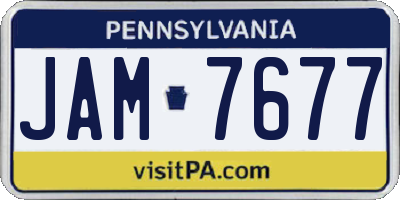 PA license plate JAM7677