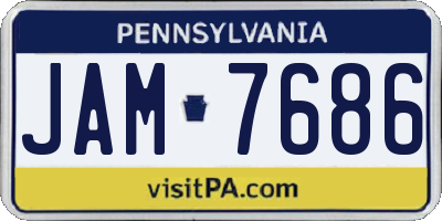 PA license plate JAM7686