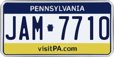PA license plate JAM7710