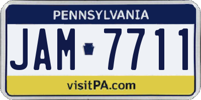 PA license plate JAM7711