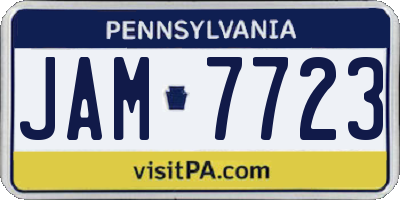 PA license plate JAM7723
