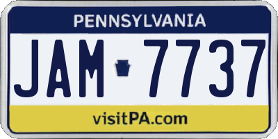 PA license plate JAM7737