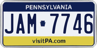 PA license plate JAM7746