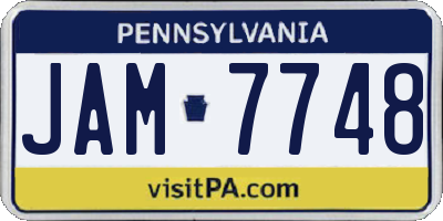 PA license plate JAM7748