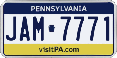 PA license plate JAM7771
