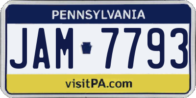 PA license plate JAM7793