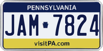 PA license plate JAM7824