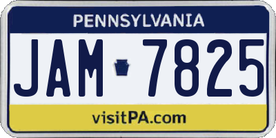 PA license plate JAM7825