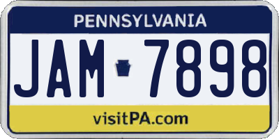 PA license plate JAM7898