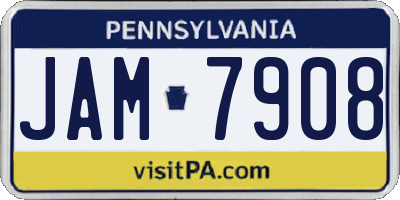 PA license plate JAM7908