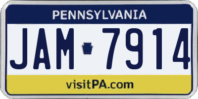 PA license plate JAM7914