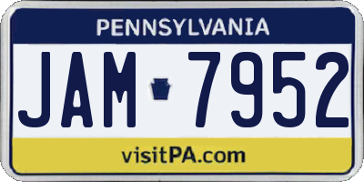 PA license plate JAM7952