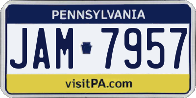 PA license plate JAM7957