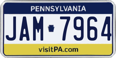 PA license plate JAM7964
